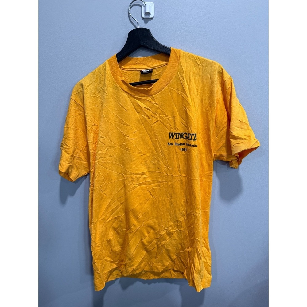 Vintage Wingate New Student Orientation 1991 T-Shirt‎ Yellow